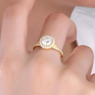 Aurora Crown · Round Cut Moissanite Engagement Ring