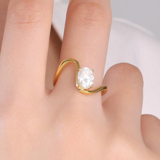 Tide of Grace · Oval Cut Moissanite Promise Ring