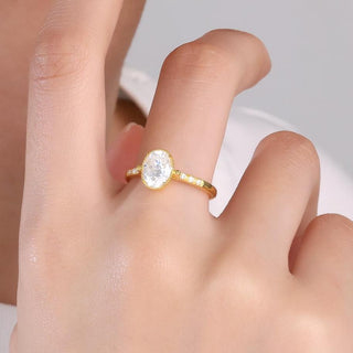 Velvet Glow · Oval Cut Moissanite Promise Ring