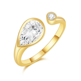 Stellar Drift · Pear Cut Moissanite Statement Ring