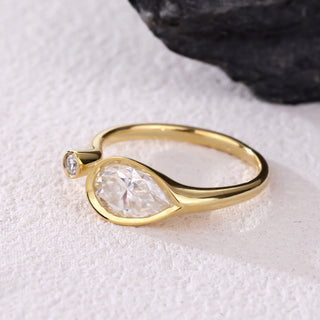Stellar Drift · Pear Cut Moissanite Statement Ring