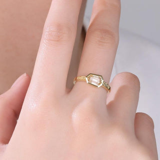 Rune Light · Hexagon Cut Moissanite Promise Ring