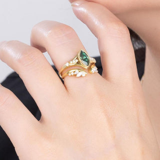 Forest Oath · Marquise Cut Moissanite Bridal Set