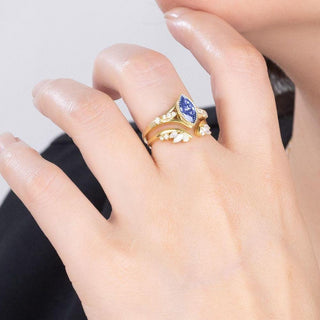 Sapphire Bloom · Marquise Cut Moissanite Bridal Set