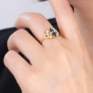 Starlit Veil · Marquise Cut Moissanite Engagement Ring