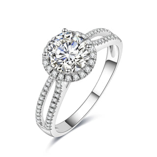 Celestial Halo • Round Cut Moissanite Engagement Ring