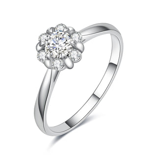 Blossom Pledge • Round Cut Moissanite Promise Ring