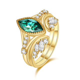 Forest Oath · Marquise Cut Moissanite Bridal Set