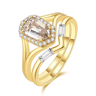 Celestial Dawn · Shield Cut Moissanite Bridal Set