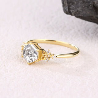 Ethereal Bond · Hexagon Cut Moissanite Engagement Ring