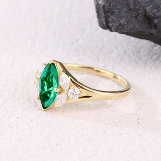 Verdant Crown · Marquise Cut Moissanite Engagement Ring