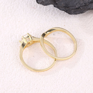 Sacred Vow · Hexagon Cut Moissanite Bridal Set