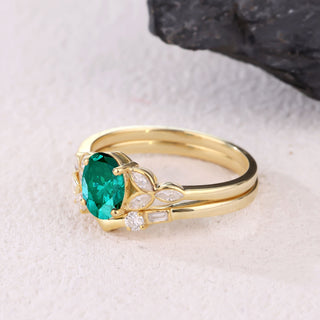 Forest Bloom · Oval Cut Moissanite Bridal Set