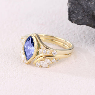 Sapphire Bloom · Marquise Cut Moissanite Bridal Set