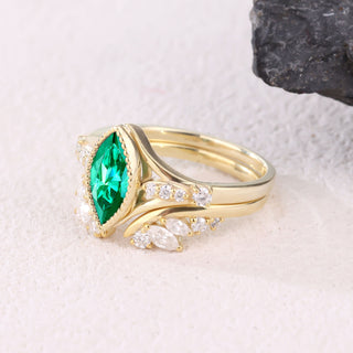 Forest Oath · Marquise Cut Moissanite Bridal Set