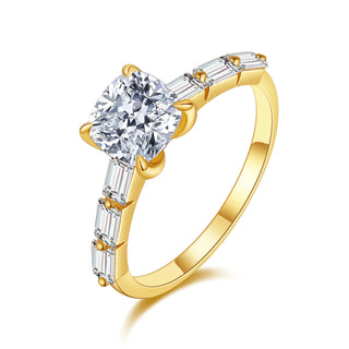 Linear Flame · Radiant Cut Moissanite Engagement Ring