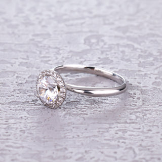 Halo Promise • Round Cut Moissanite Engagement Ring