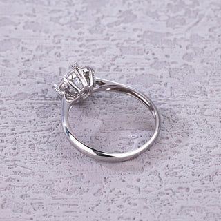 Floral Vow • Round Cut Moissanite Promise Ring