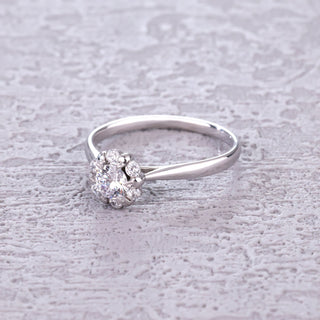 Blossom Pledge • Round Cut Moissanite Promise Ring
