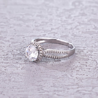 Celestial Halo • Round Cut Moissanite Engagement Ring