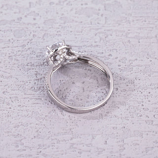 Celestial Halo • Round Cut Moissanite Engagement Ring