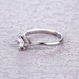 Blooming Dawn • Round Cut Moissanite Promise Ring