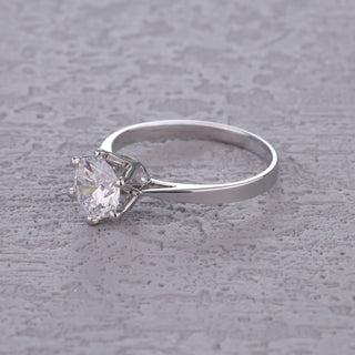 Sweet Vow • Round Cut Moissanite Promise Ring