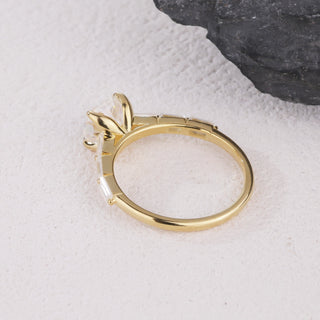Linear Flame · Radiant Cut Moissanite Engagement Ring
