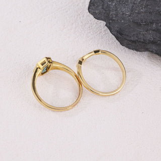 Emerald Mirage • Hexagon Moissanite Bridal Set