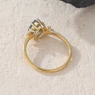 Mystic Forest · Pear Cut Moss Agate Promise Ring