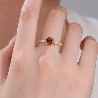 Amber Bloom · Round Cut Tourmaline Promise Ring