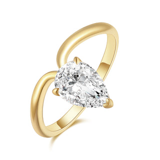 Dewlight Whisper · Pear Cut Moissanite Promise Ring