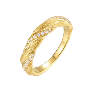 925 italian silver ring 5ACZ inlaid brushed ring