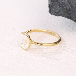 Silent Oath · Emerald Cut Moissanite Promise Ring