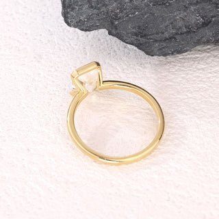 Silent Oath · Emerald Cut Moissanite Promise Ring