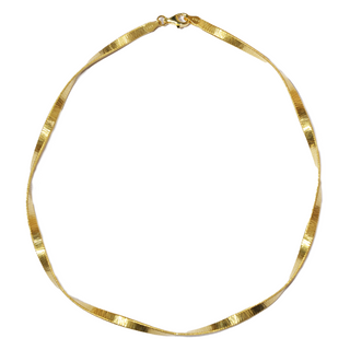 925 Italian Silver Necklace，4mm laser twist soft collar