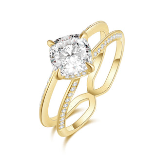 Golden Orbit · Cushion Cut Moissanite Statement Ring