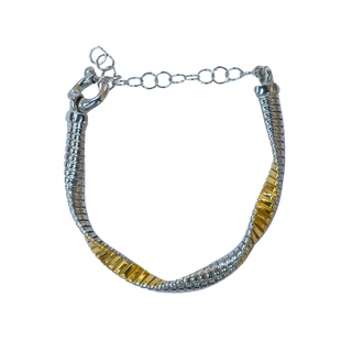 925 Italian Silver Bracelet Twisted wrapped wave treasure heart tube bracelet,15+5 cm