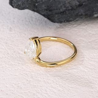 Dewlight Whisper · Pear Cut Moissanite Promise Ring