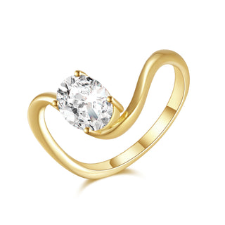 Tide of Grace · Oval Cut Moissanite Promise Ring