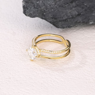 Golden Orbit · Cushion Cut Moissanite Statement Ring
