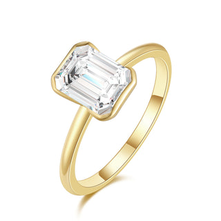 Silent Oath · Emerald Cut Moissanite Promise Ring