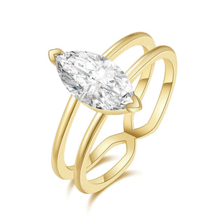 Solar Flare · Marquise Cut Moissanite Statement Ring
