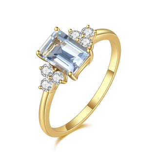 Golden Tide · Emerald Cut Aquamarine Engagement Ring