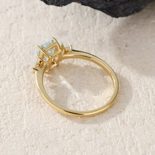 Golden Tide · Emerald Cut Aquamarine Engagement Ring