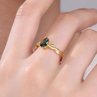 Forest Tear · Pear Cut Tourmaline Promise Ring