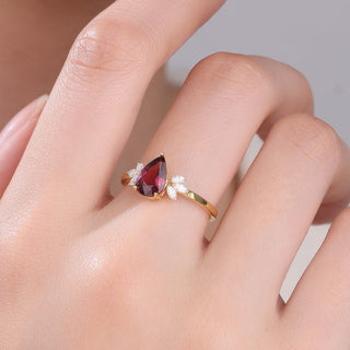 Rosé Whisper · Pear Cut Pink Tourmaline Promise Ring