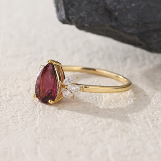 Rosé Whisper · Pear Cut Pink Tourmaline Promise Ring