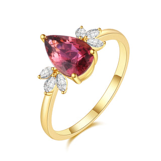 Rosé Whisper · Pear Cut Pink Tourmaline Promise Ring