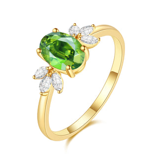 Spring Meadow · Oval Cut Green Tourmaline Promise Ring